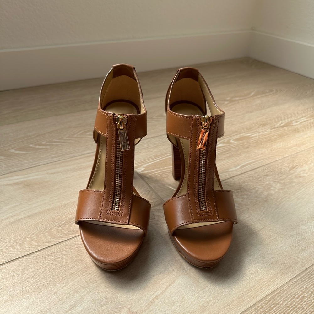 Michael Kors Brown Leather Women's Sandals - Picture 3 of 6